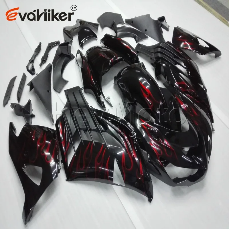 

ABS fairings for ZX14R 2006 2007 2008 2009 2010 2011 2012 2013 2014 2015 2016 red flames Injection mold H3