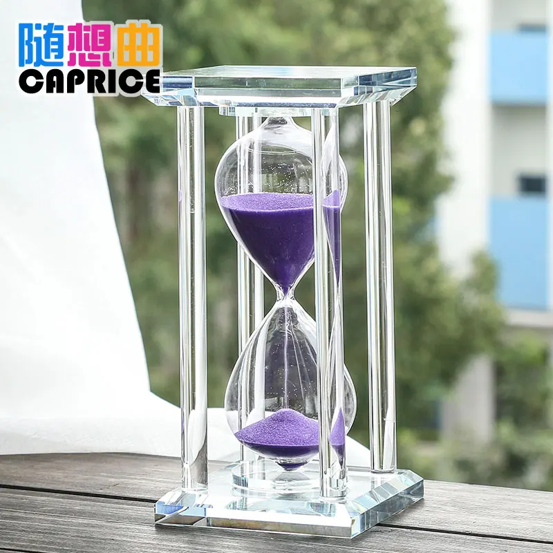 The hourglass timer 15/30 minutes time crystal ornaments creative birthday gift dress accessories office