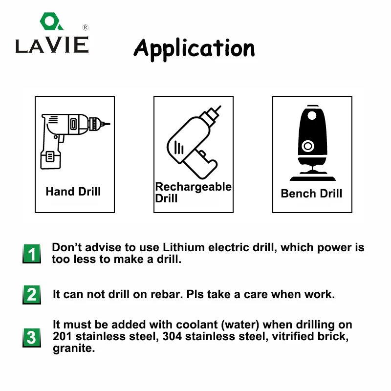 Lavie Multi-funktionale Glas Bohrer Dreieck Bits Keramik Fliesen Beton Ziegel Metall Edelstahl Holz – Detail 15