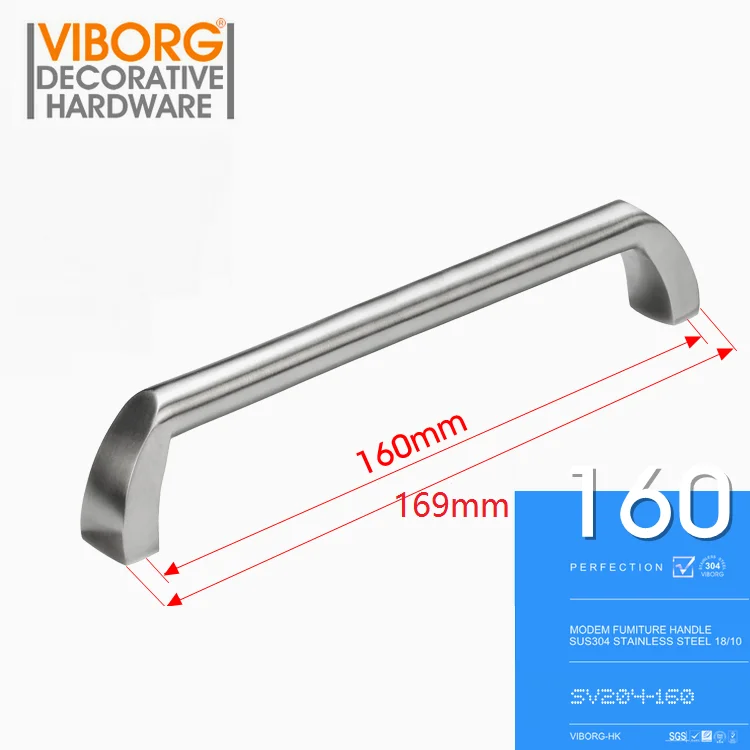 

(4 Pieces) VIBORG 160mm 304 Stainless Steel Casting Modern Kitchen Cabinet Cupboard Door Handle Pull Drawer Pulls Handles,SV204