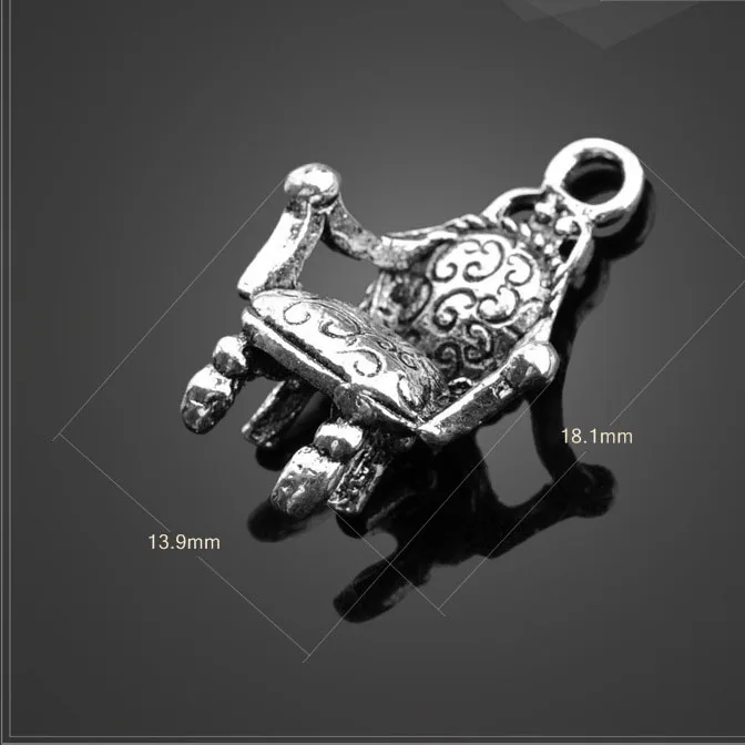 

8 Pieces/Lot 13.9mm*18.1mm Metal Diy Handmade Antique Silver plated Vintage Sofa Chair Charms For Jewelry Making