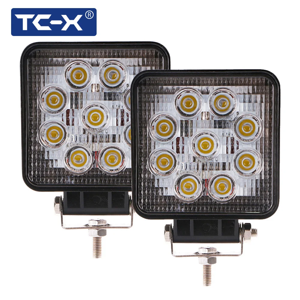 TC-X 27w flood lights vases 2019 for niva fields 4x4 led floodlight 12v atv car led work lights for auto motorsiklet mining farm