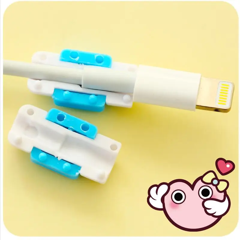 10pcs/lot Cute Cable earphones Protector For iPhone USB Colorful Data Charger Earphone Cable Cover protetor de cabo