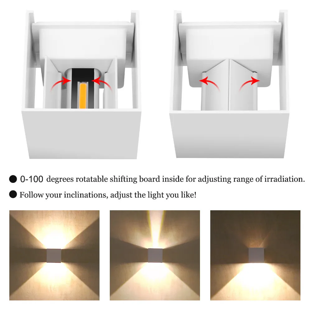 Imagem -02 - Luminária de Parede Led Ip65 à Prova Dágua Uso em Ambientes Internos e Externos Iluminação para Varanda e Jardim