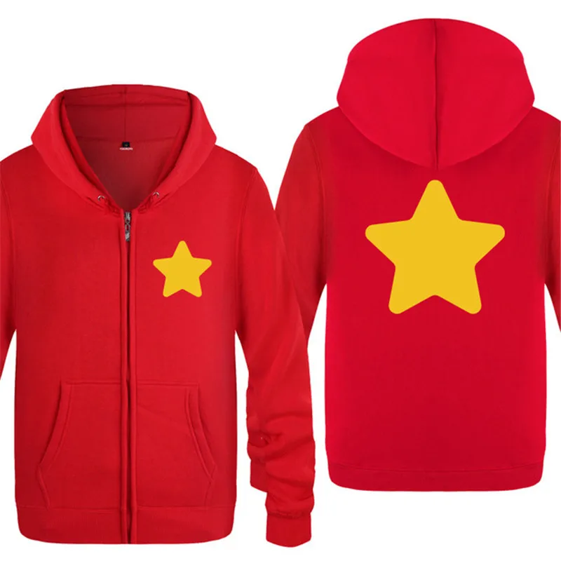 STEVEN UNIVERSE Star Printed Hoodies Men Hip Hop Skate Zipper Jacket Coats Men Women Five-Pointed Star Streetwear Sweatshirts