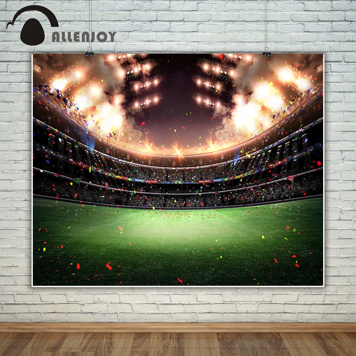 Allenjoy football field photography backdrop Playground lawn Shiny Fireworks background boy party photo studio photography