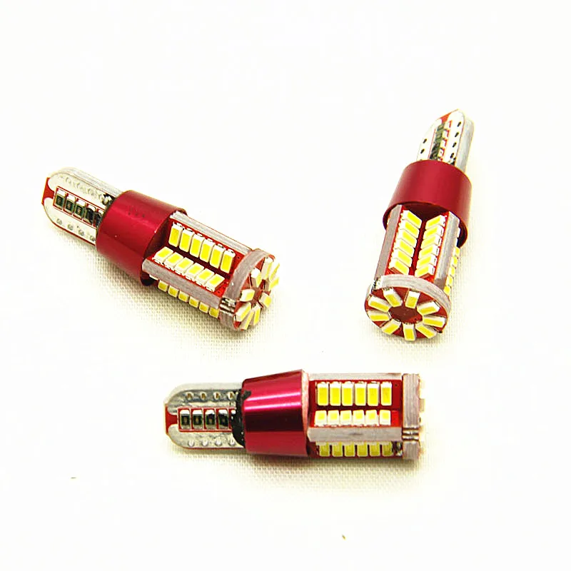 10pcs super bright Car T10 Canbus 57SMD 3014 8W LED 194 168 W5W Non polar Auto Wedge Tail Side Bulb reading plate lamp