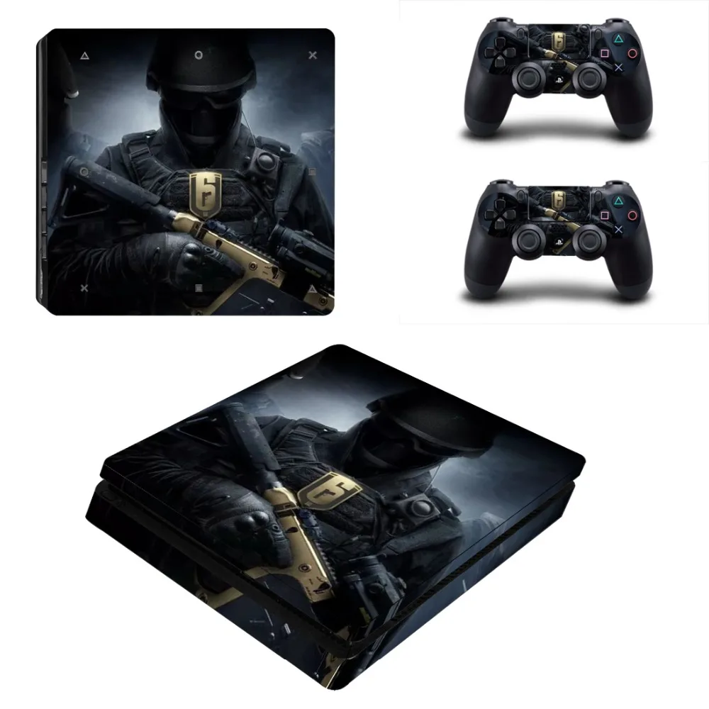 Cầu Vồng 6 Bao Vây PS4 Mỏng Miếng Dán Da Vinyl Dành Cho Sony PlayStation 4 Và 2 Bộ Điều Khiển PS4 Mỏng Da Miếng Dán decal