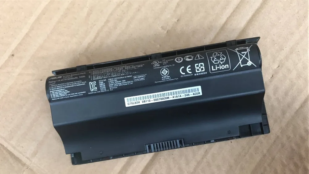 New genuine Battery for ASUS G75 G75V G75VW G75VX series A42-G75 14.4V 5200mAh