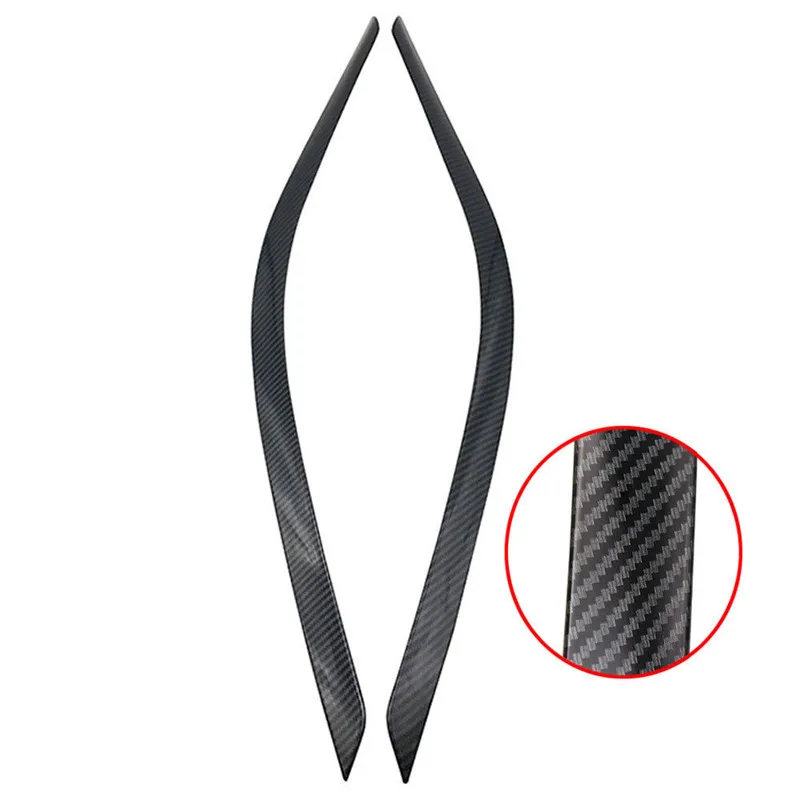 BBQ@FUKA Carbon Fiber Style Car Front Headlight Lamp Moulding Trim Auto Exterior Accessories Fit for TOYOTA CHR C-HR 2016 2017