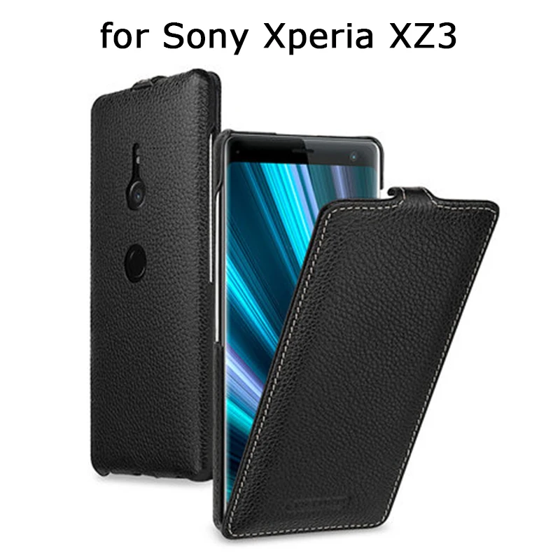 

Luxury Genuine Leather Cases for Sony Xperia XZ3 Case Business Flip Phone Cover Shell for Fundas Sony Xperia XZ3 with Gift