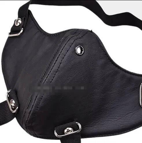 Uomo donna maschere in pelle hip-hop ragazzi ragazze club party Rock and roll traspirante motorbycle riding bocca-muffola R699