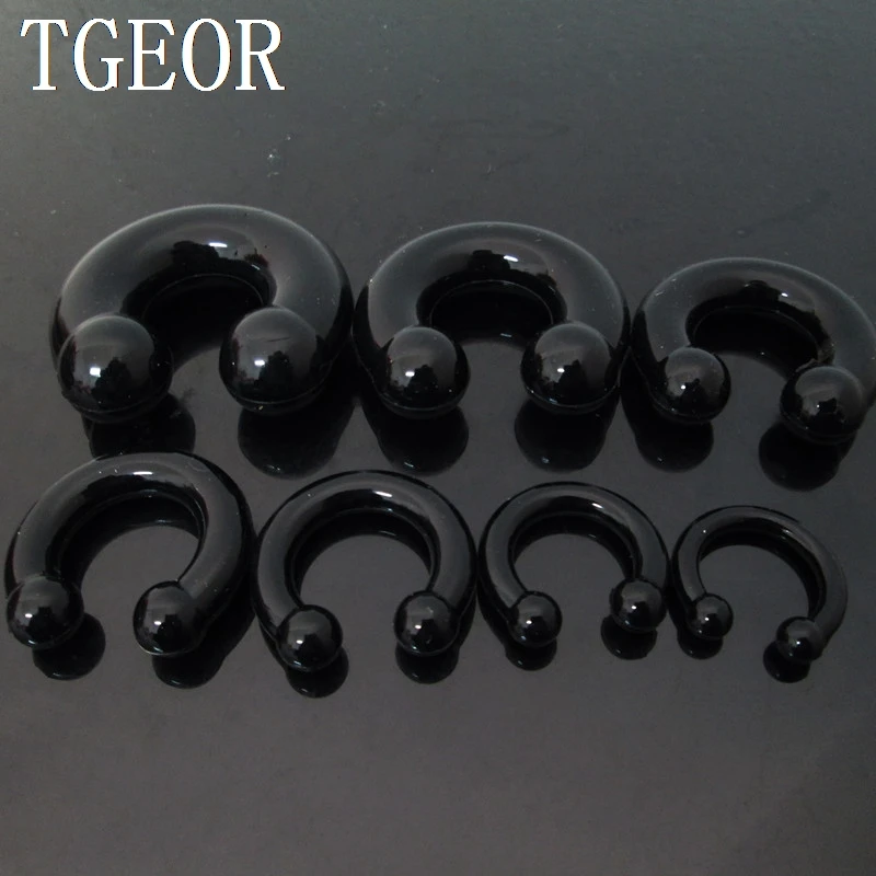 Hot Gauges 7pcs  mixed 7 sizes colors circular silicone horseshoe piercing body jewelry free shipping