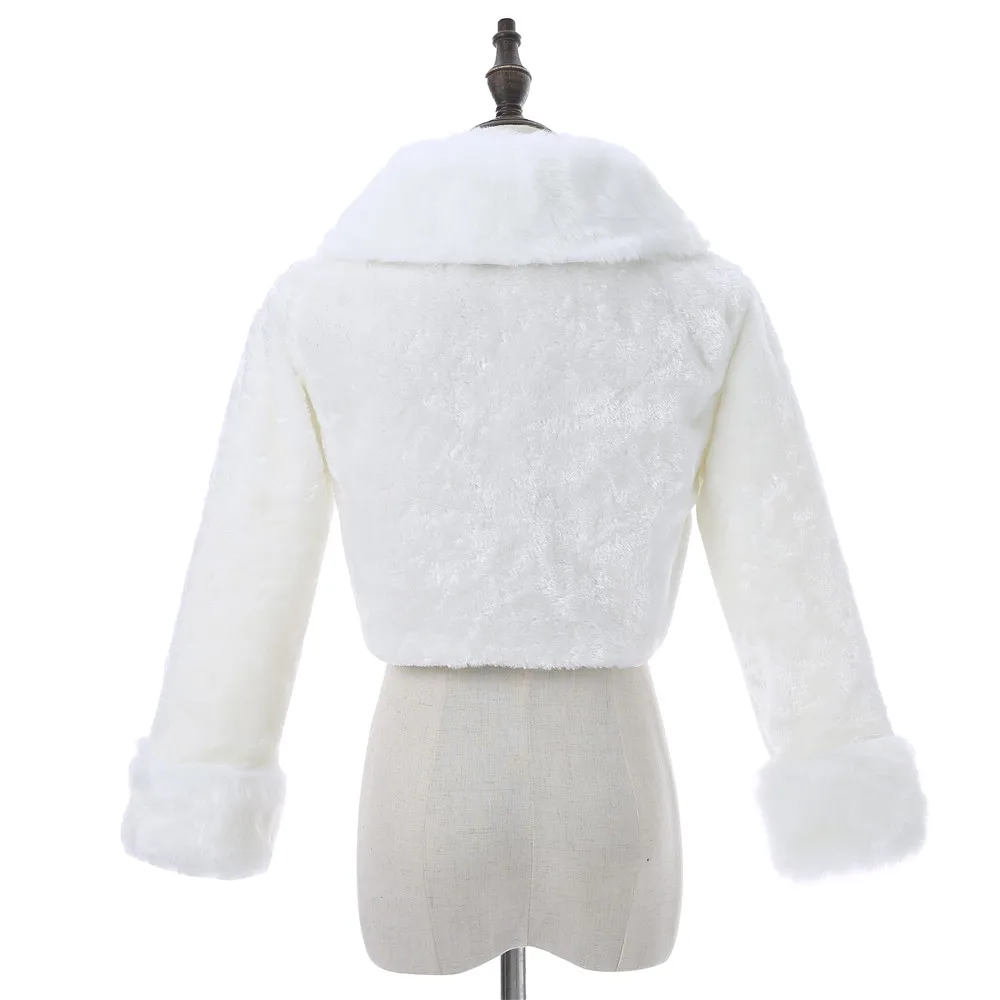 New Arrival Faux Fur Wedding Jackets Without Buttons Winter Bridal Wedding Shawl With Sleeves Worm Jackets Bolero