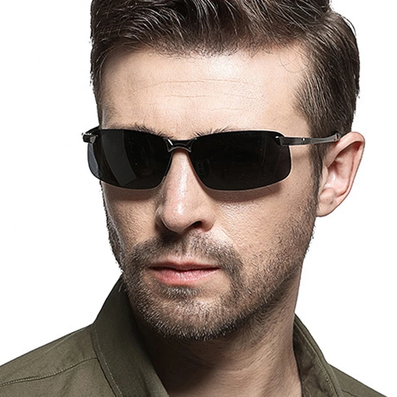 Psacss-gafas de sol cuadradas para hombre, lentes fotocromáticas de marca de diseñador, adecuadas para conducir, pescar, con marco de Metal de alta calidad, con UV400