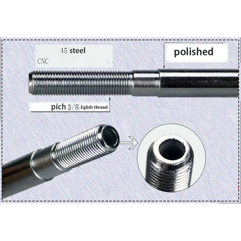 Bicycle Wheel Hub Axle Front Rear Steel Hollow Spindle Shaft Vintage M10 x 145mm 108mm 3/8\