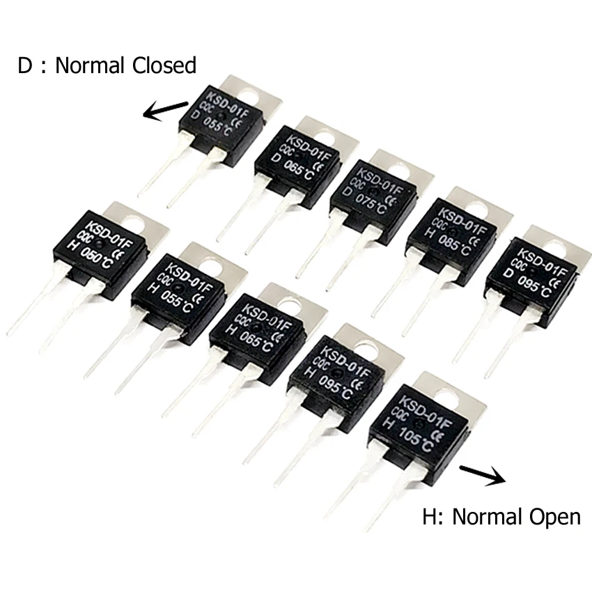 1pcs KSD01F Temperature Sensor Thermostat Switch 40℃45℃50℃55℃60℃70℃80℃90℃95℃100℃105℃110℃115℃120℃130℃125℃ JUC31F Thermal Switch