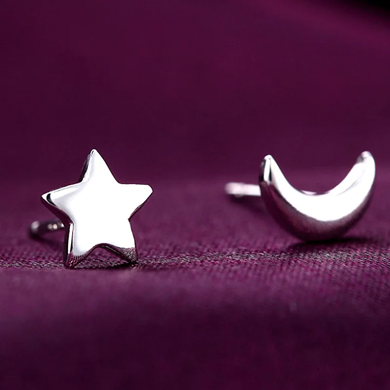 New Jewelry Earrings Moon And Star Earrings Minimalist Simple Small Earrings For Friends New Year Gift New Product Launch