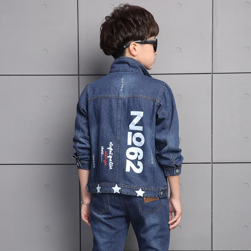 Children\'s Clothing Boy Spring Suit 2024 New Korean Children\'s Denim Suit Two Sets Of Autumn Children Clothes