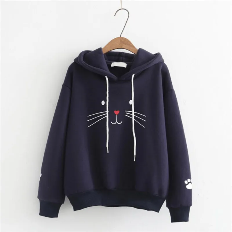 Casual ladies\' hoodies Sweatshirt Hoodies Women Streetwear Cat Print Hoodie Clothes Korean Style Woman Stylish casual hoodie