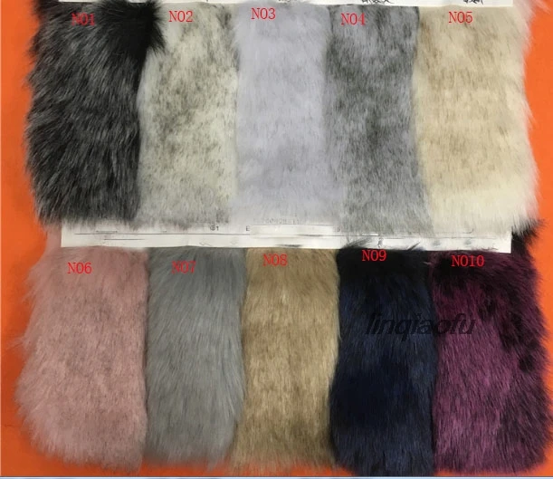 High quality two-color imitation fox fur Soft fox dyed tip plush Clothing fur collar fur ball faux fur fabric170cm*90cm