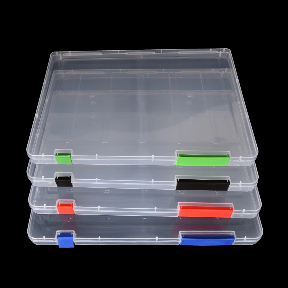 3 Colors A4 Transparent Storage Box Clear Plastic Document Paper Filling Case File PP Office Organizer Invisible Storage Cases