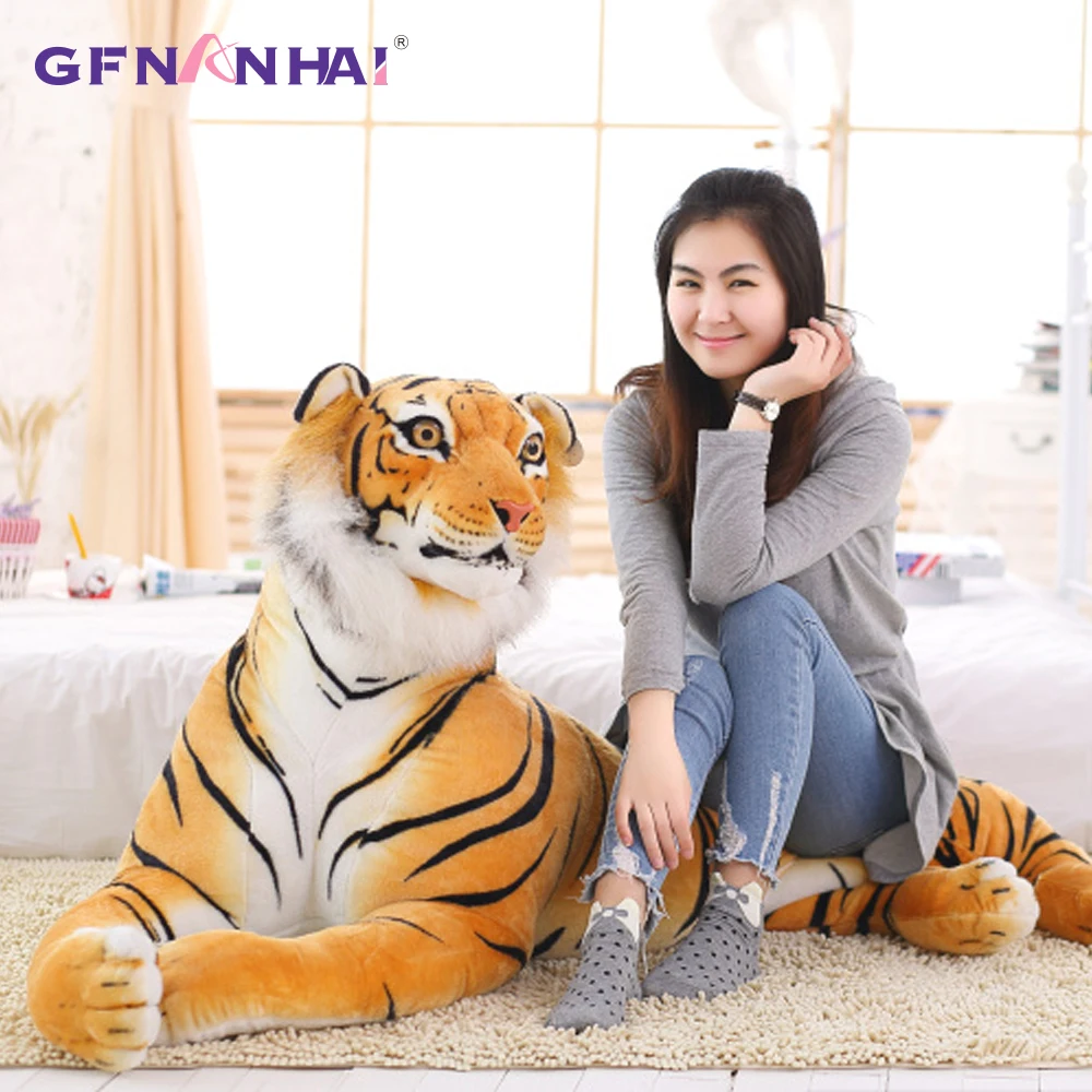 1pc 75/90cm Creative Simulation Tiger Plush toy Stuffed Soft Animal Forest Tiger Pillow Dolls For Children Kids Birthday Gift