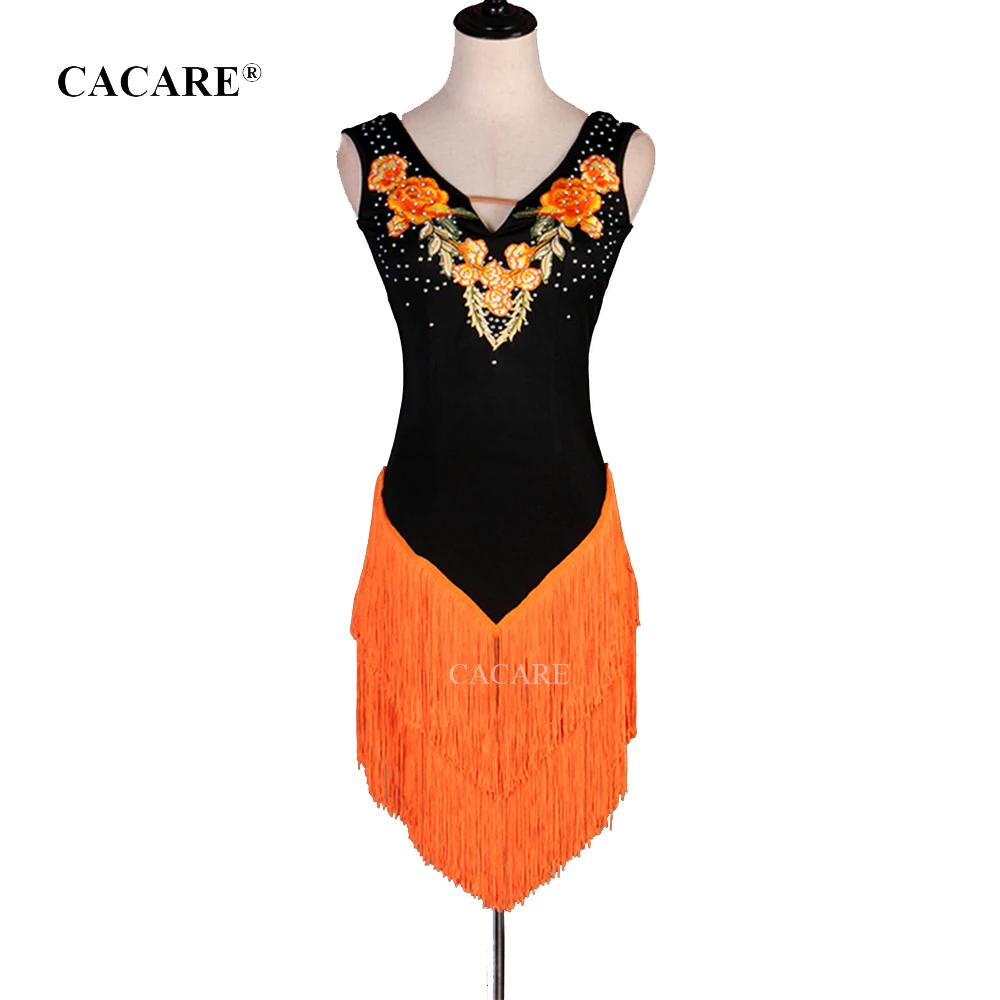 

CACARE Latin Dance Dress Women Latin Dance Competition Dresses Fringed Dress Salsa Costumes Ballroom Tango D0182