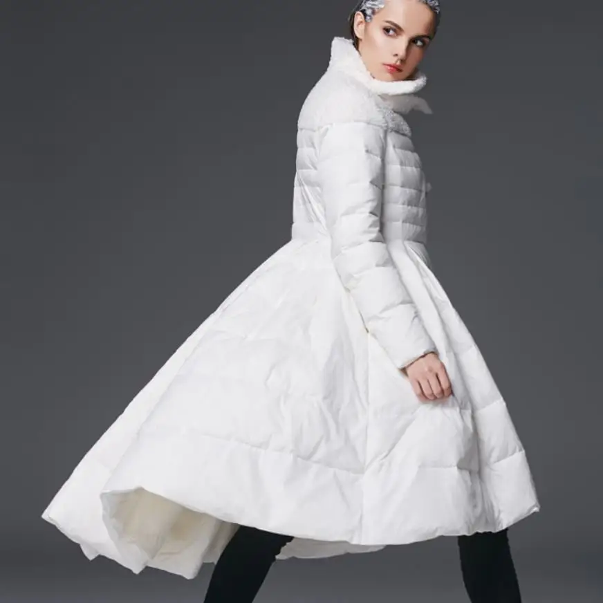 New Fashion Winter Women\'s Skirt Down Jacket big swing White  Coat