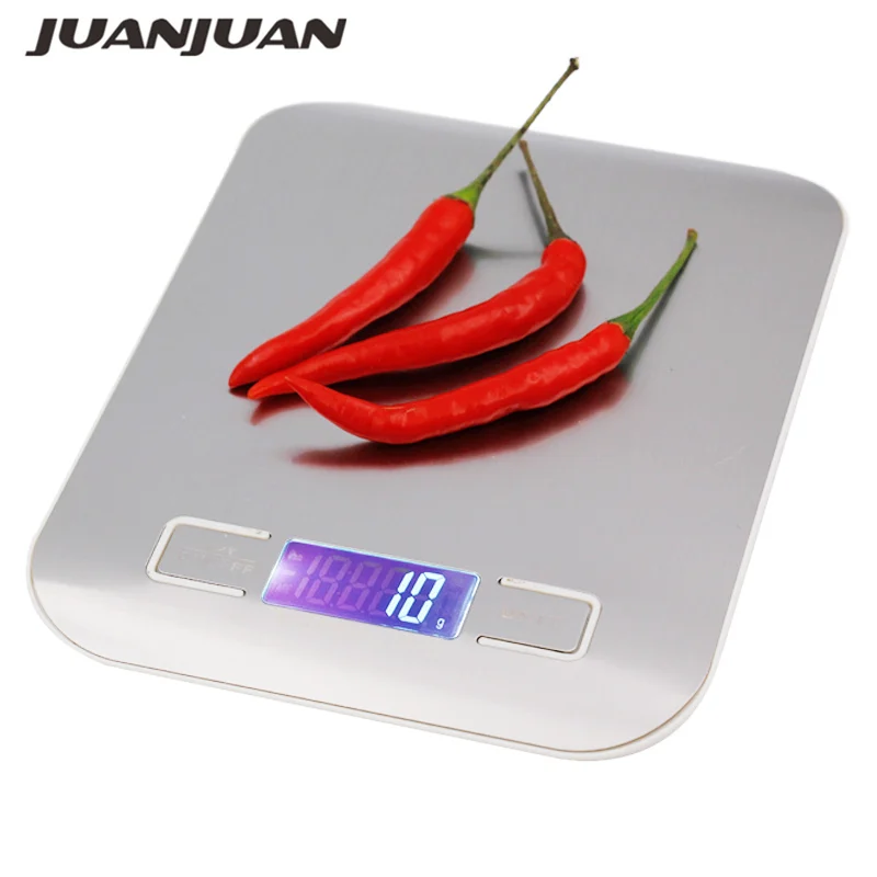 

5000g 5kg 1g Digital Scale Kitchen Weight electronic weighing balance Slim Stainless Steel Platform Cooking Tools Scale