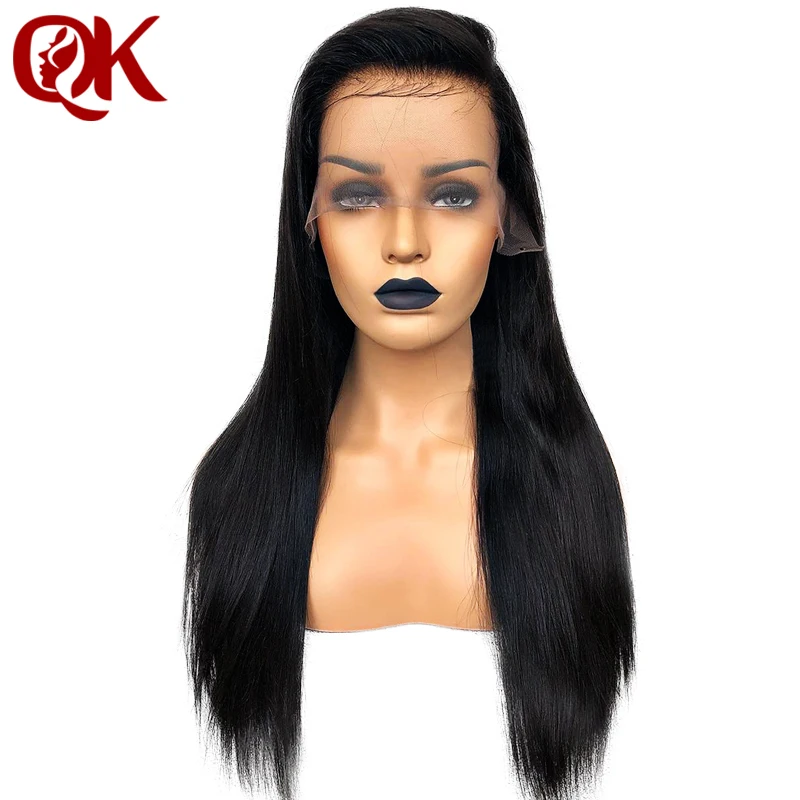 

QueenKing Transparent Lace Wig 150% Density Lace Front human hair Wigs for Women Natural Color Straight Brazilian Remy Hair