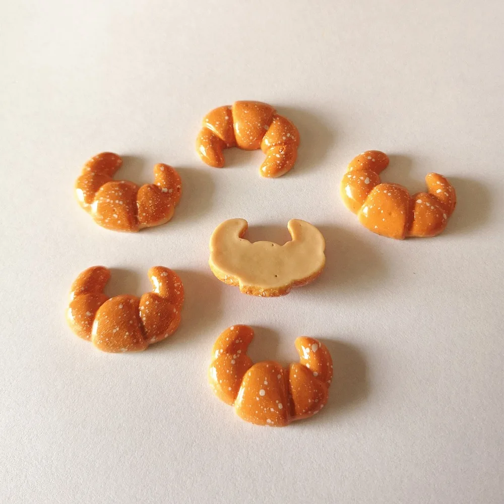 8pcs Breakfast Egg Cake Bread Flatback Resin Crafts For Deco DIY Scrapbook Embellishment Sweets Figurines Miniatures