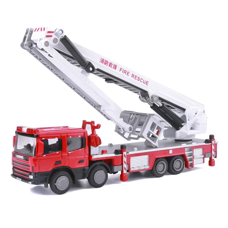 Exquisite 1:50 climbing ladder fire truck alloy model,children\'s educational gift,die-cast special police toy car,free shipping