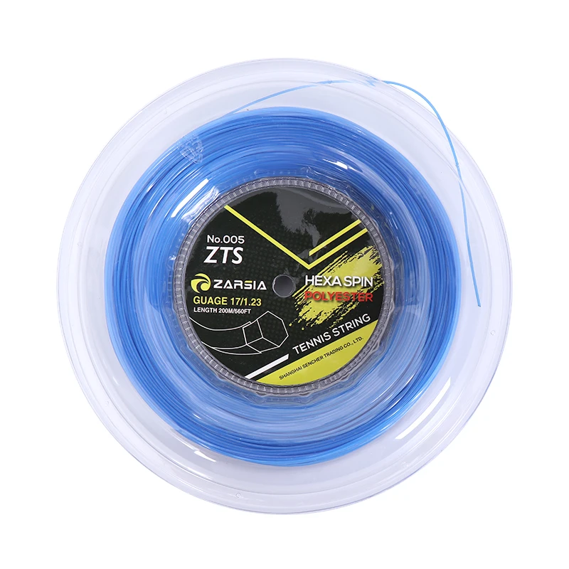 1 Reel  200M Genuine ZARSIA 1.23mm Hexagonal Tennis String Top Spin Hexaspin Power Control polyester strings