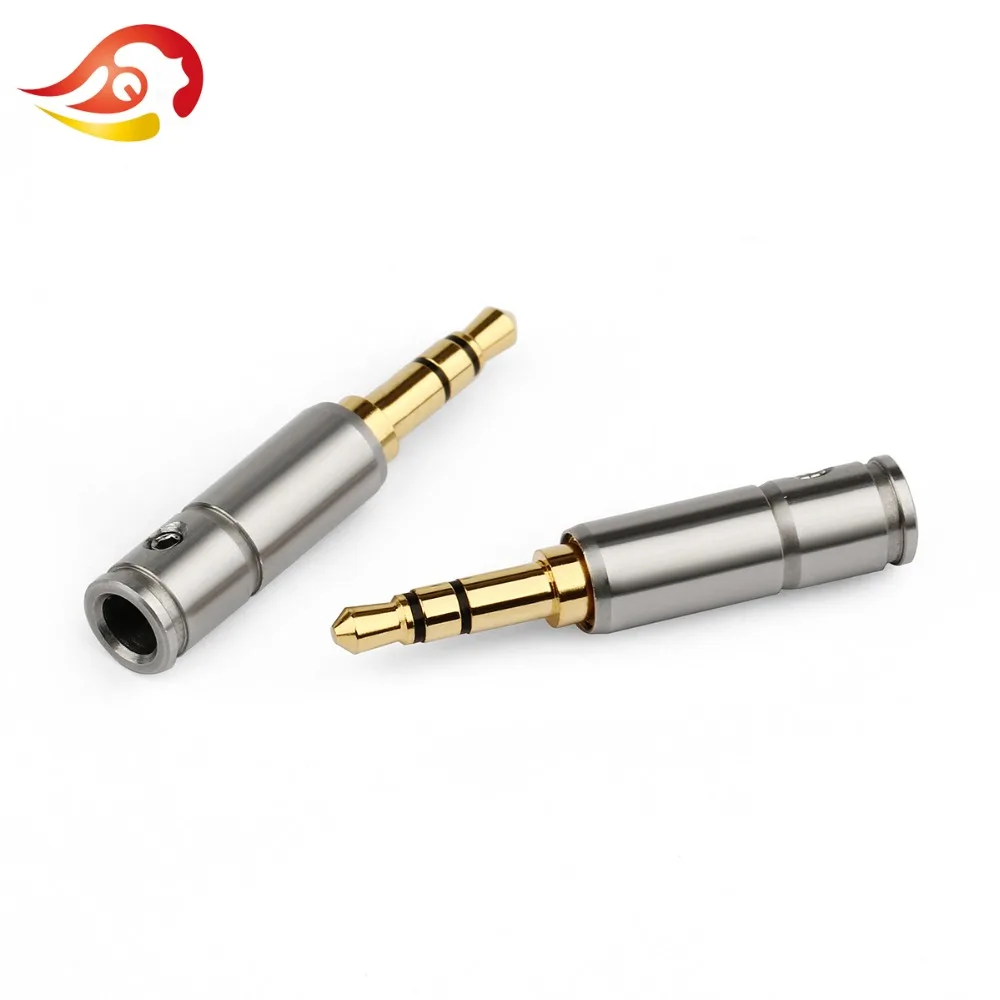 QYFANG 3.5mm Earphone Plug Audio Jack 3 Poles Stereo Adapter Headphone Gold Plated Stainless Steel Shell Solder Wire Connector