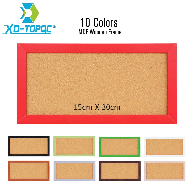 XINDI New 15*30cm MDF Frame Small Notice Bulletin Cork Board Home Decorative Memo Message Pin Board Cork Boards