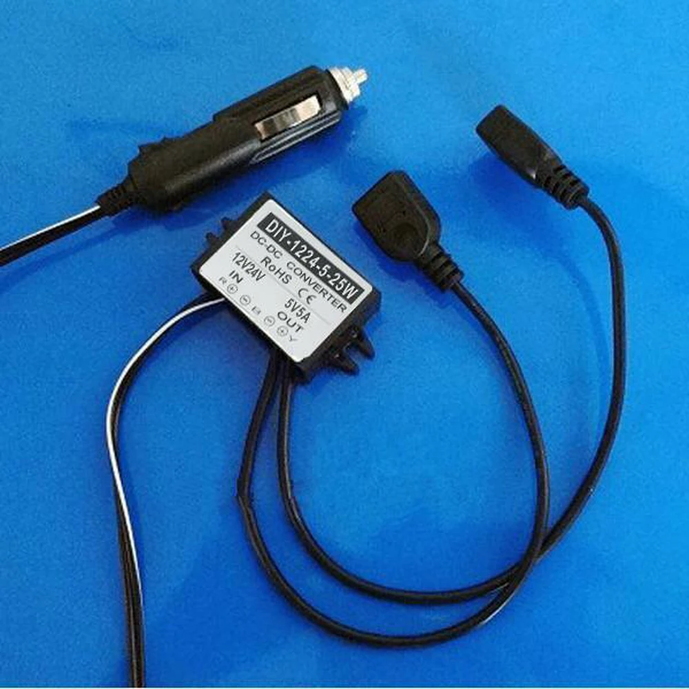 

Converter 12V24V(7V-40V) Step Down 5V 5A DC-DC Buck Module Car Power Supply With Cigarette Lighter Plug To USB Charger