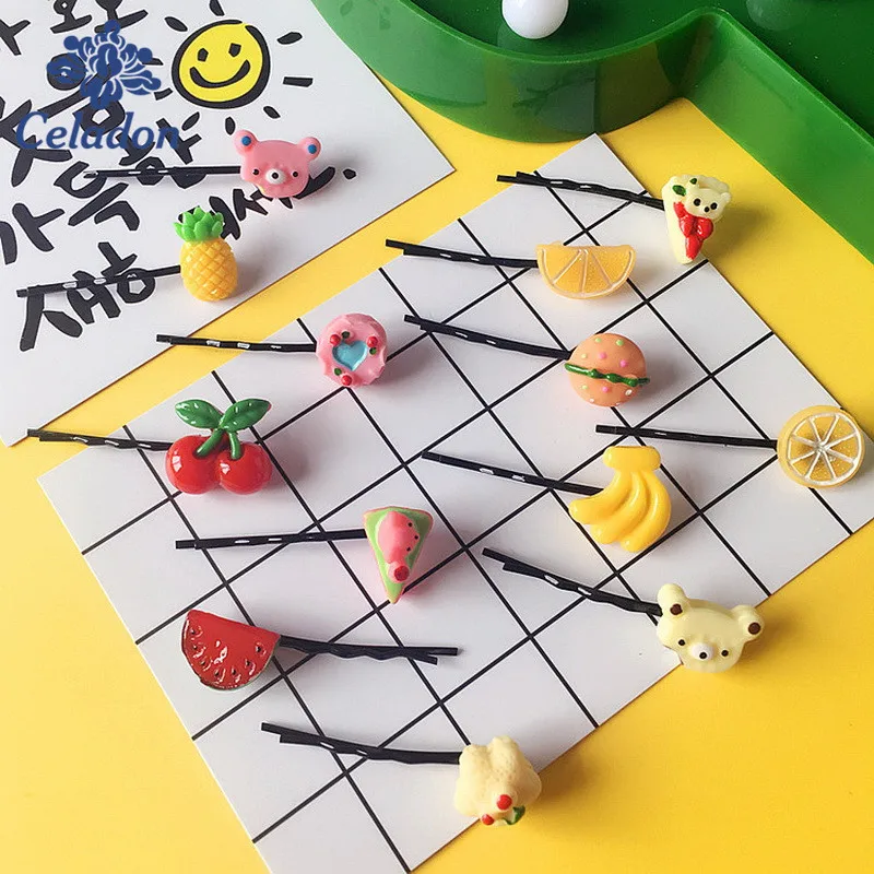 1 pcs fruits cute animal shape barrettes Ice cream Cherry  hair clip cute headwear kids for christmas Hairwear gift