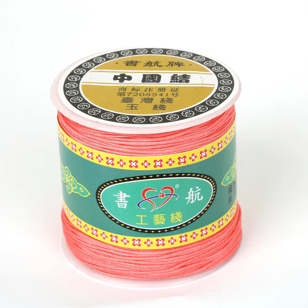 سوار حبل نايلون ، 100 ياردة ، 0.8 مللي متر ، عقدة صينية ، مكرميه ، مضفر ، سلسلة ، شرابة ، خرز ، مجوهرات