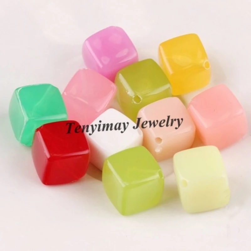 

14mm Cubic Jelly Acrylic Beads 300pcs Wholesale Free Shipping