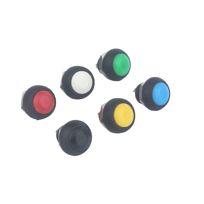 

W01 12mm Domed Plastic Momentary Button Switch Pin Terminal Waterproof Switch Push Button