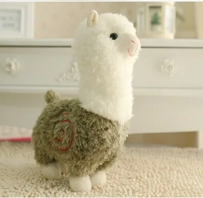 klein schattig pluche schapen speelgoed mooie groene creatieve God beest pop alpaca speelgoed cadeau ongeveer 35cm