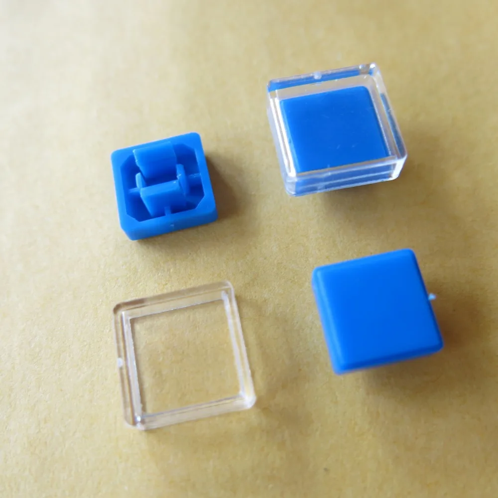 100Pcs/lot Blue square cover cap for 12*12mm push Button Tactile Tact Switch Tastkappe Kappe Deckel Knopf taster Druckschalter