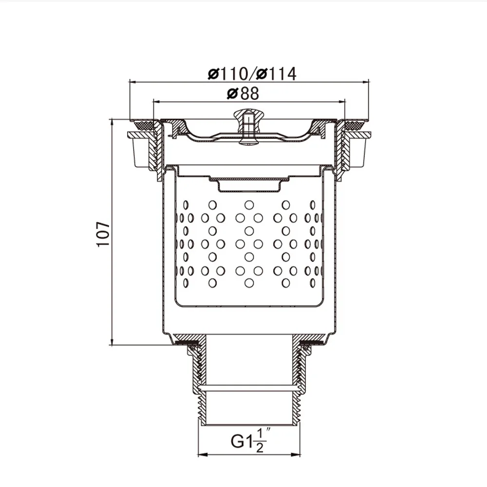 Talea 110Mm Rvs Spoelbak Afvoer Zeef Aanrecht Stopper Mand Zeef Riool Filter Mesh Stopper Afval