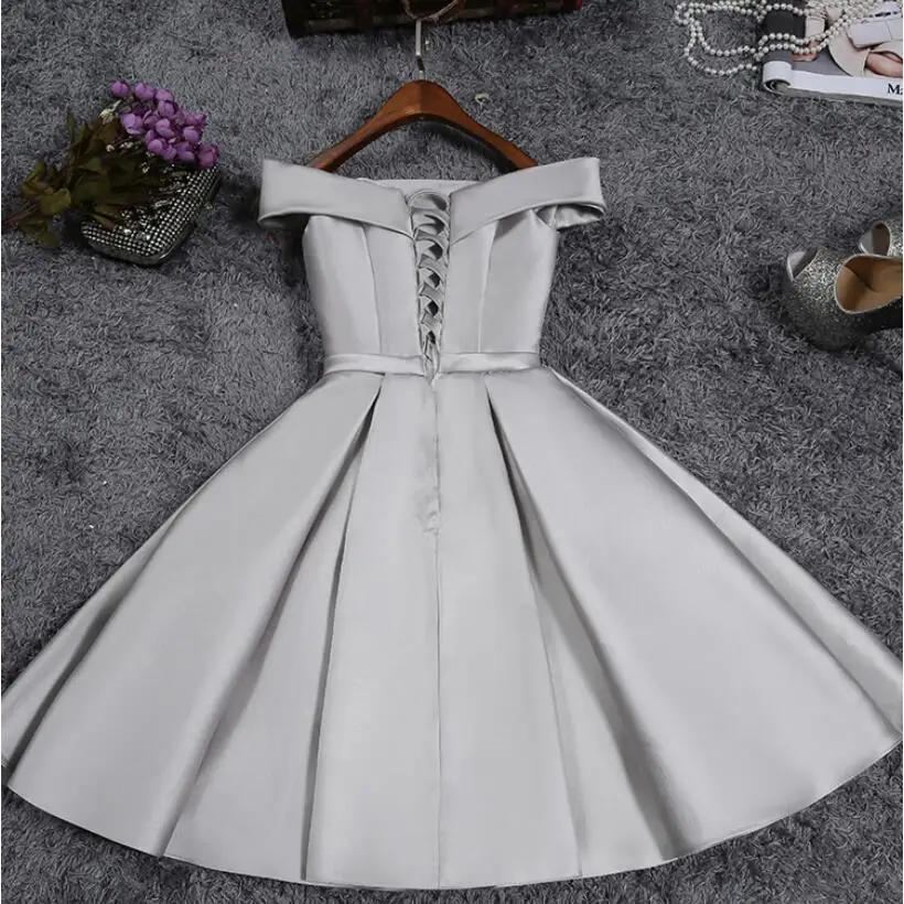 Robe de soiree 2024 Short reflective dress Evening Dress Boat Neck Party Ball Gown vestido de festa vestito da sera prom dresses