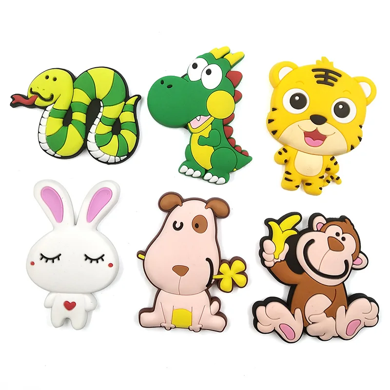 Dog Pig Rabbit silicone fridge magnets Cartoon animal whiteboard sticker Refrigerator Magnets Kids Message post Home Decoration