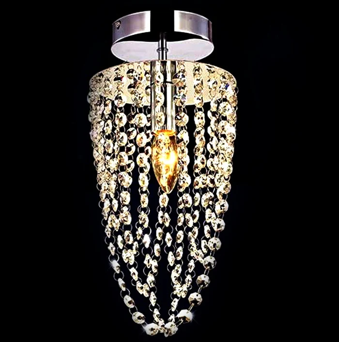 

Chandelier Crystal Lighting Lustre K9 Crystal Stainless Steel Frame D16cm H35cm Luminaria Lampe Cristal Lustre lustres de sala