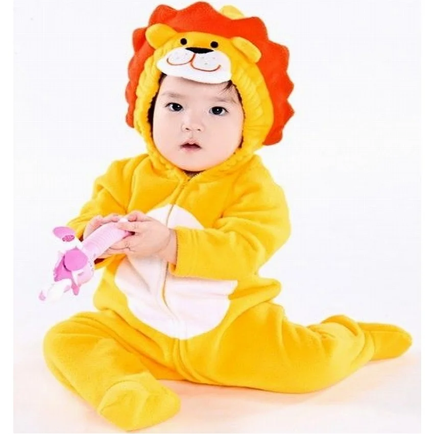 

Lion Baby Rompers Warmer Hooded Coats Baby Boys Rompers Newborn Fleece Jumpsuits Outfits Costumes Long Fleece Baby Clothes