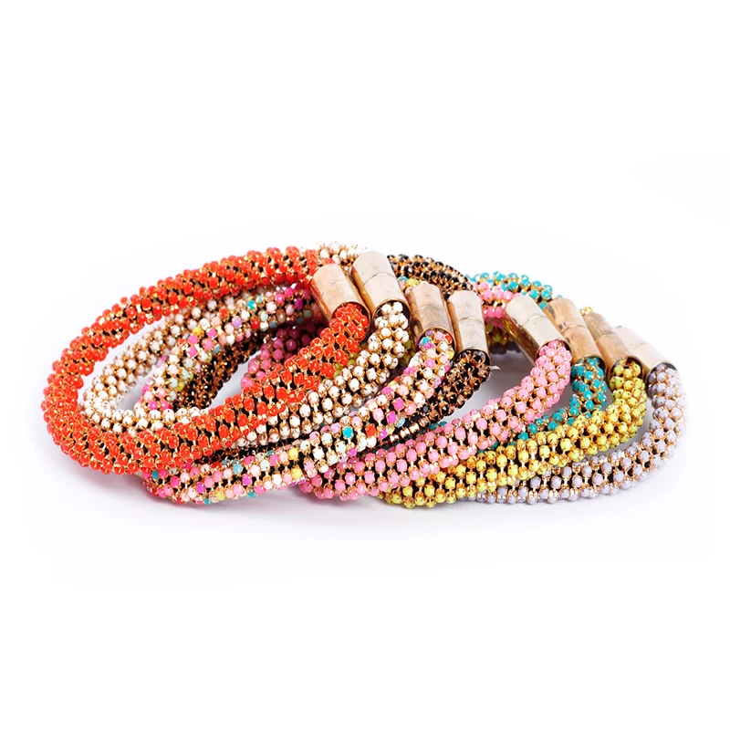 Wholesale Clearance 8 colors Bohemian style resin beads claw chain magnetic clasp women bracelet fashion jewelry Pulsera