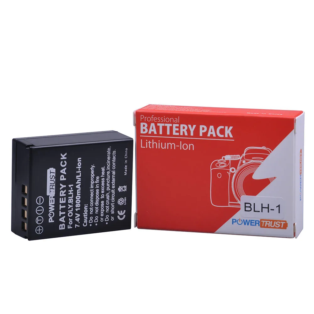 PowerTrust 1Pc BLH-1 BLH1 1800mAh wymiana baterii dla Olympus E-M1 Mark II kamery